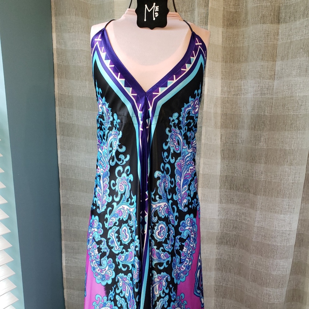 Boutique boho silk bandanna dress